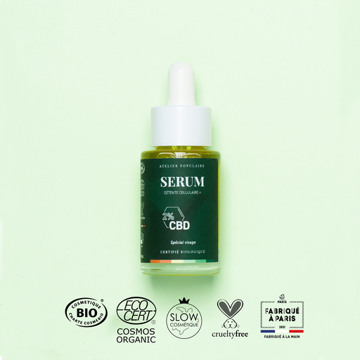 ​​​​​​Sérum Détente Cellulaire + CBD | visage | COSMOS ORGANIC | 30ml